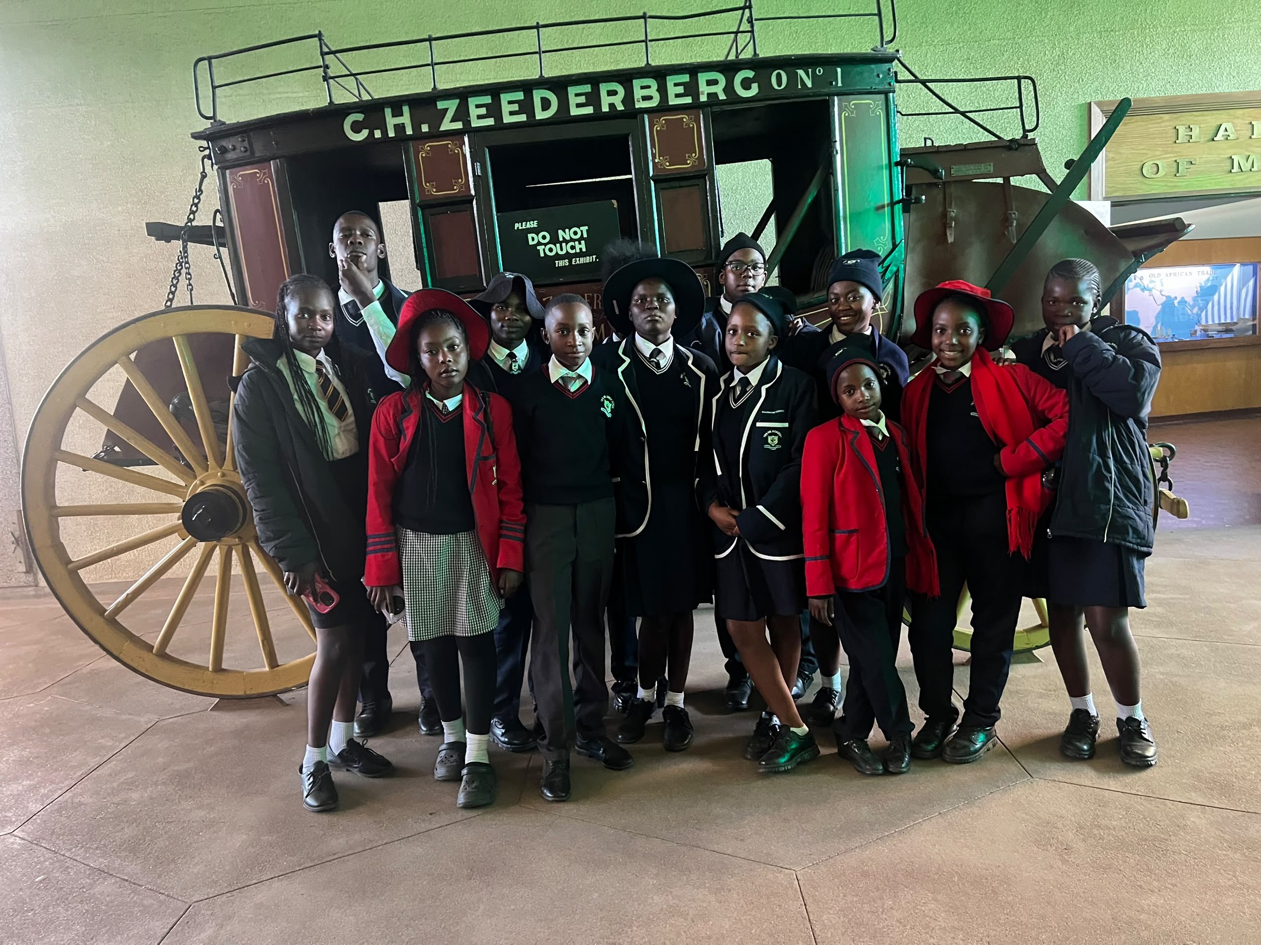 Twin One Academy learners at the Natural History Museum